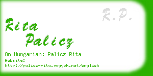 rita palicz business card